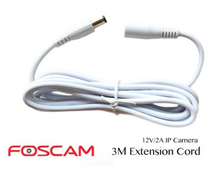 Power Extension Cord (3M) for Foscam 12-Volt IP Cameras White