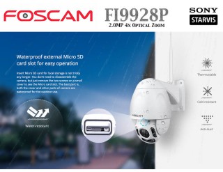 FOSCAM IP CAMERA FI9928P Outdoor PTZ 4x Zoom 2.0MP