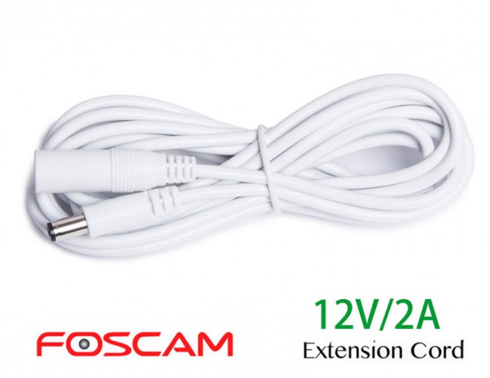 Foscam Rallonge 3 m câble 12 V Blanc 