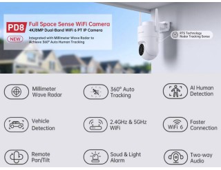 Foscam PD8 Dual Lens PTZ WiFi Outdoor Security Camera Auto Tracking