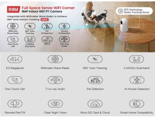 Foscam R8M 4K 8MP PTZ WiFi IP Security Camera Radar Human Detection