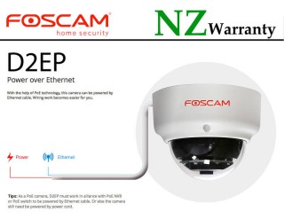 FOSCAM IP CAMERA D2EP 2MP Vandal-Proof PoE Dome Camera