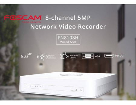 FOSCAM FN8108H 8 CHANNEL 5MP QHD NETWORK VIDEO RECORDER