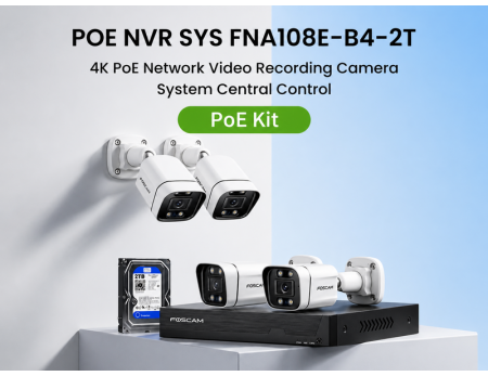 Foscam Security Camera Package 8CH NVR + 6 Cameras 4K/8MP FNA108E-B4-2T