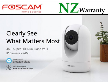 FOSCAM IP Camera R4M 2.4/5Ghz Wifi 4MP PTZ HUMAN DETECTION