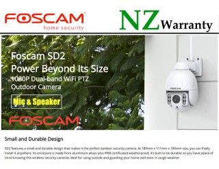 FOSCAM IP CAMERA SD2 Mini Outdoor PTZ 4x Optical Zoom Full HD Wifi/Wired